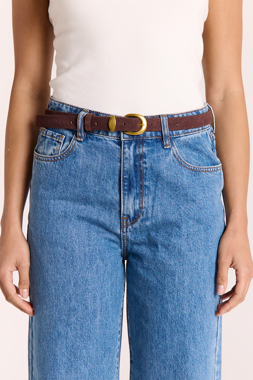 Emerson Belt - Chocolate Suede