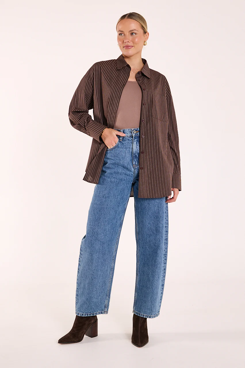 Emily Shirt - Chocolate Stripe - Image 3