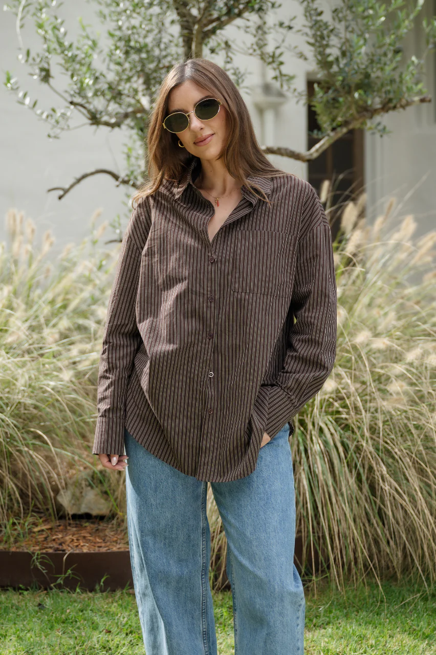 Emily Shirt - Chocolate Stripe - Image 4