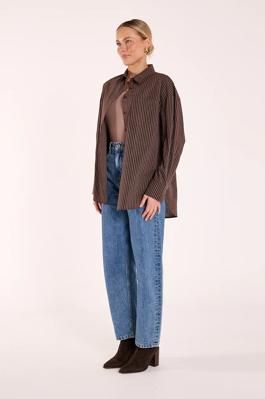 Emily Shirt - Chocolate Stripe - Image 5