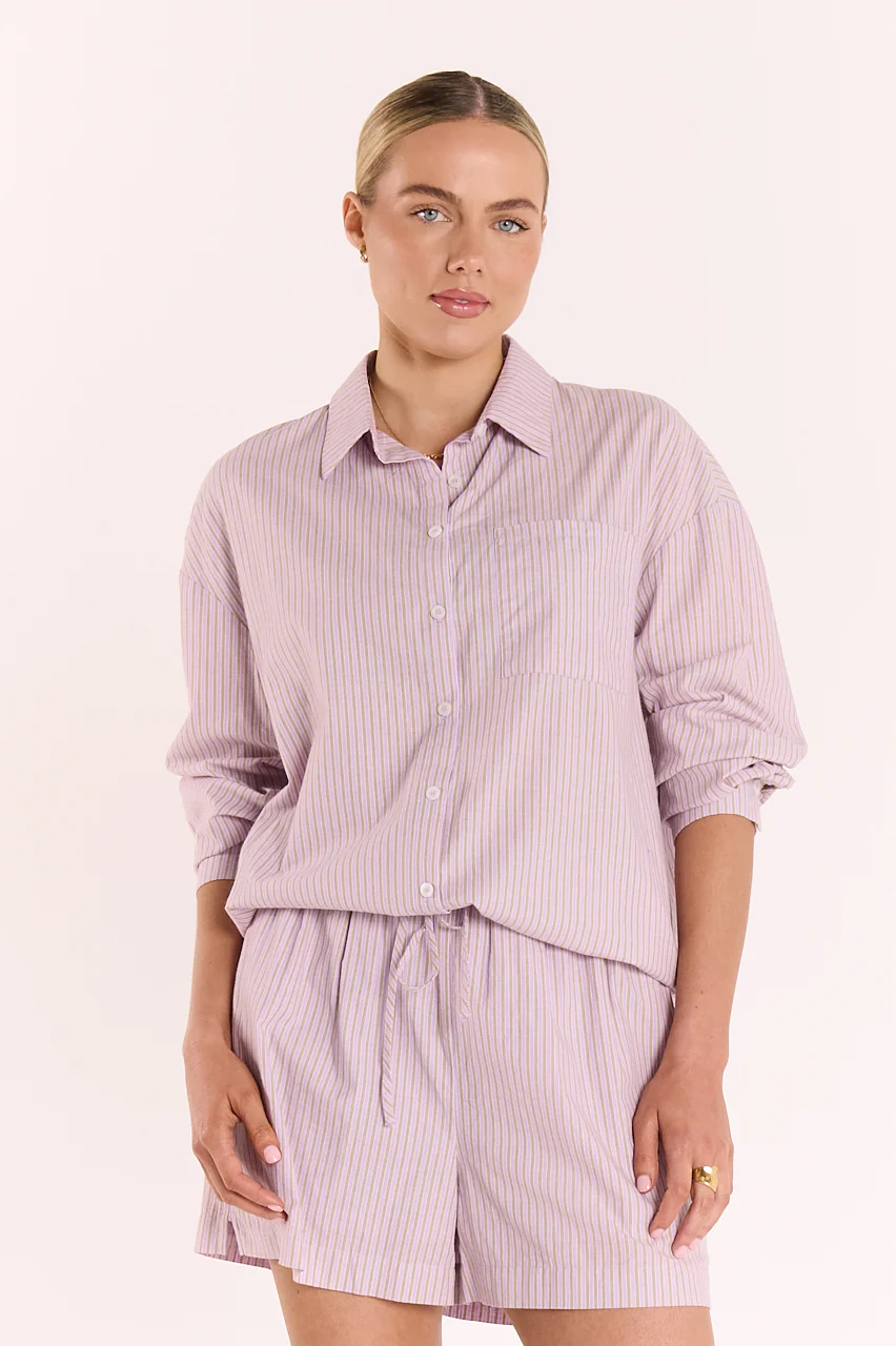 Emily Shirt - Lavender Stripe