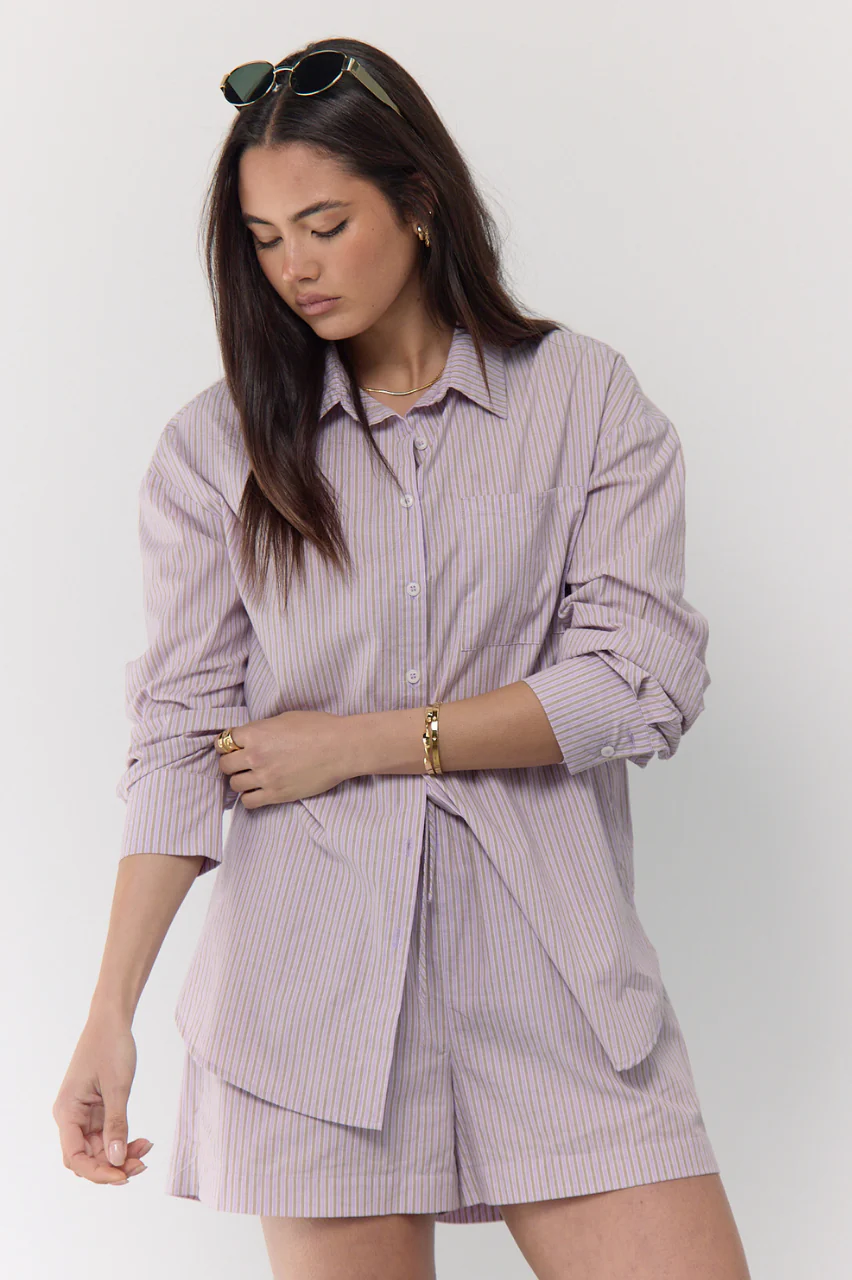 Emily Shirt - Lavender Stripe - Image 2