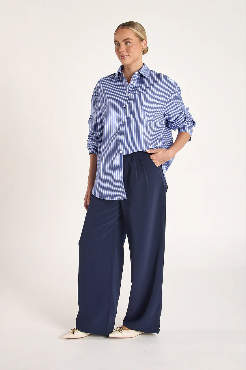 Emily Shirt - Navy Stripe - Image 3