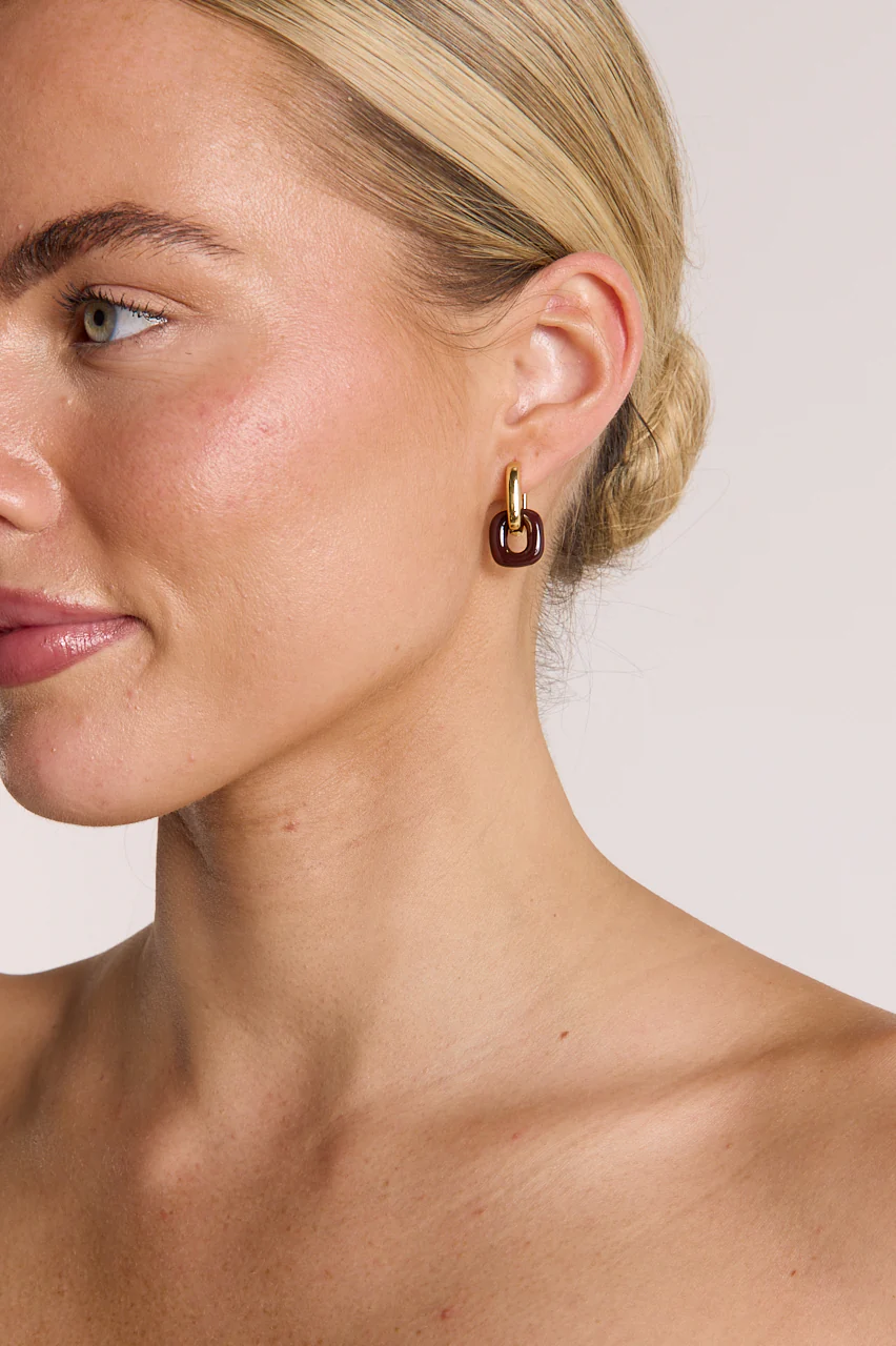 Emma Earrings - Gold & Dark Tort