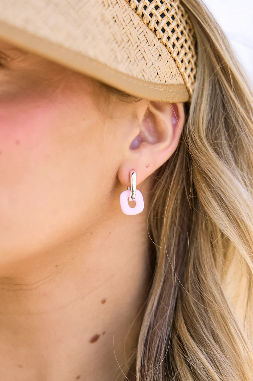 Emma Earrings - Silver & Pink - Image 2