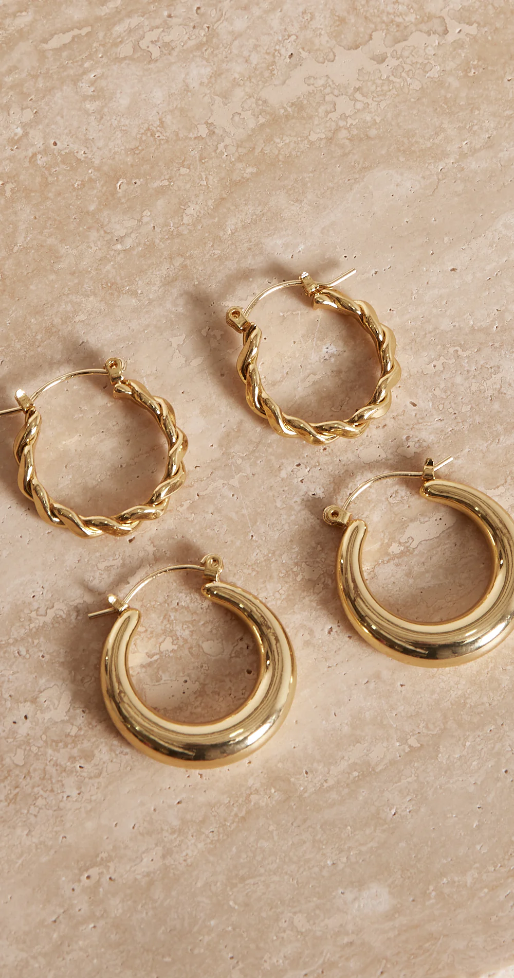 Esther Hoop Earrings 2 Pack - Gold - Image 2