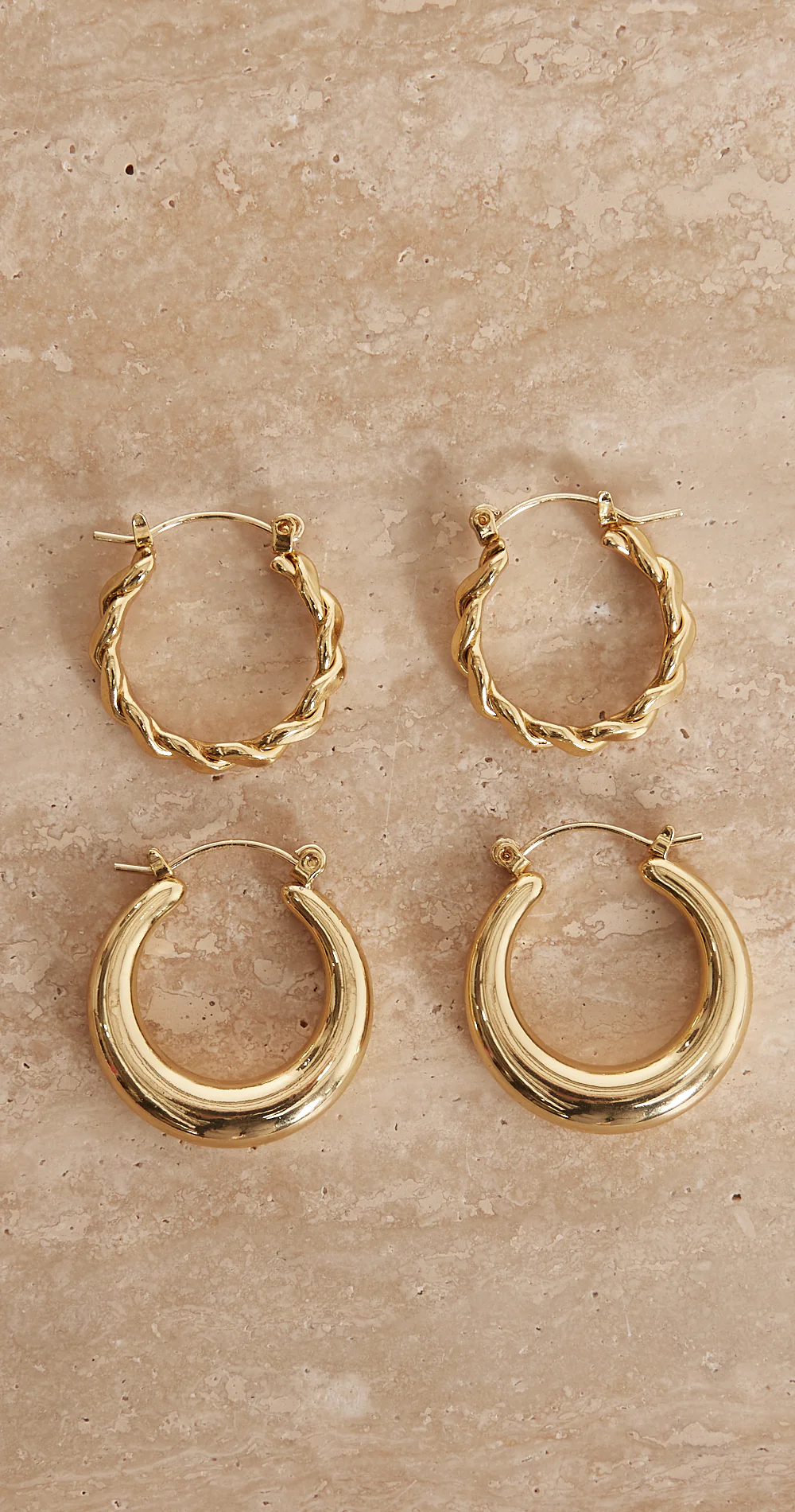 Esther Hoop Earrings 2 Pack - Gold - Image 3