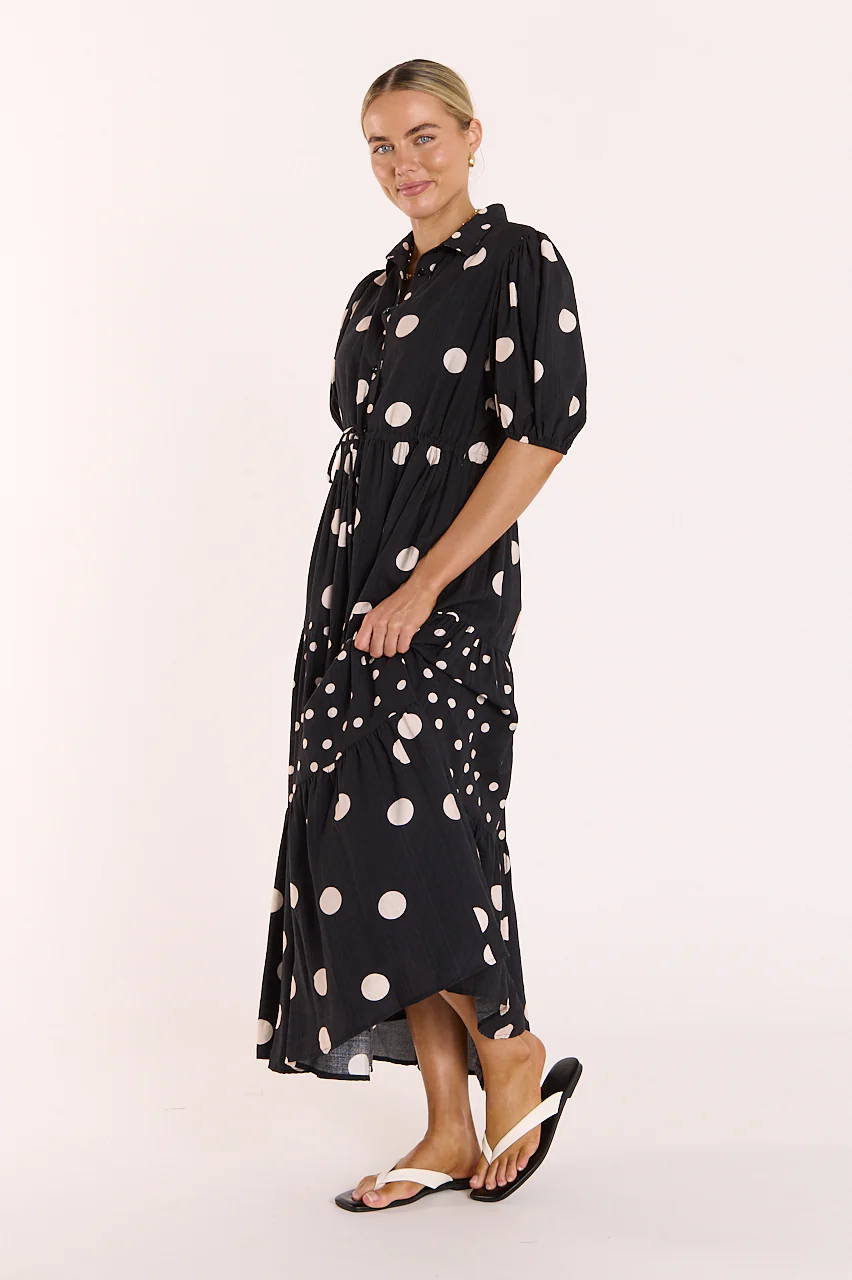 Everleigh Dress - Black Cream Spot - Image 5