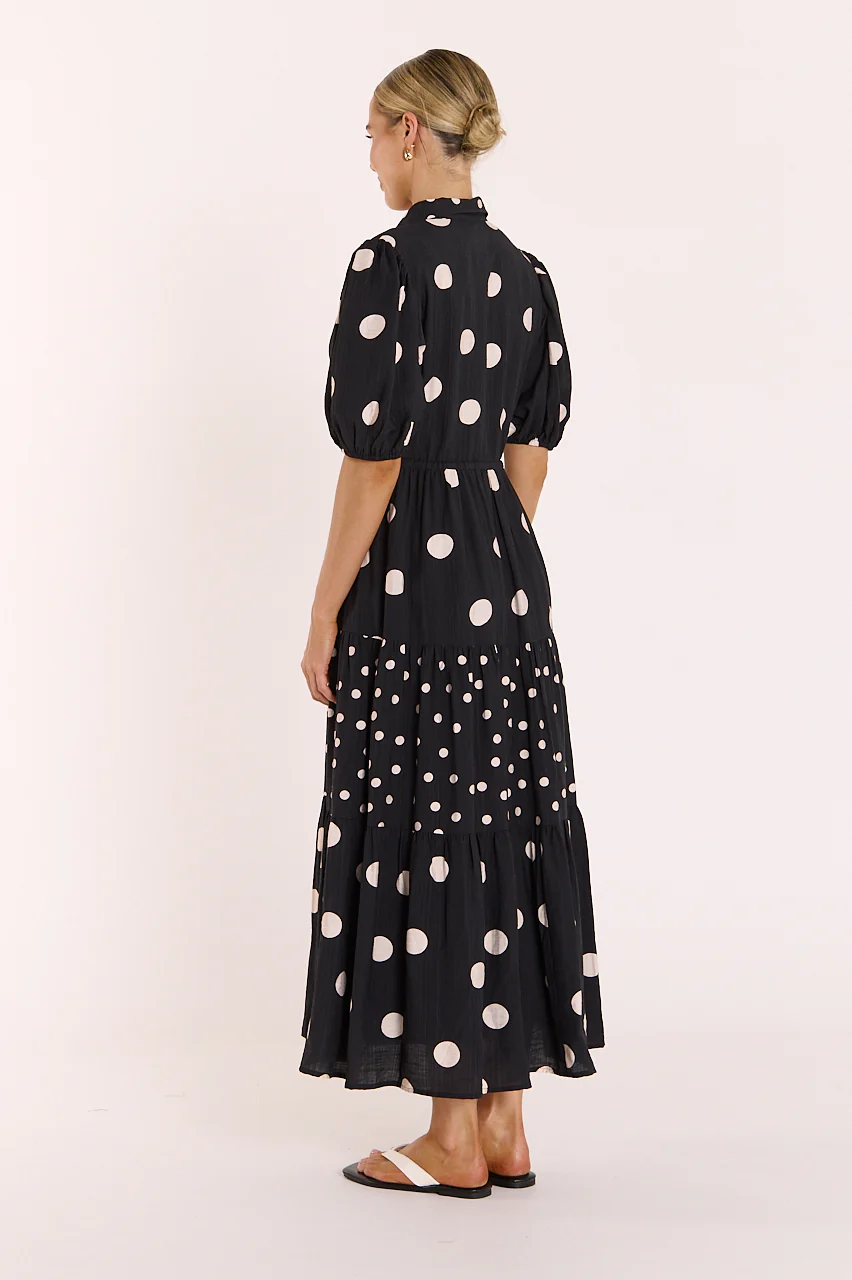 Everleigh Dress - Black Cream Spot - Image 6