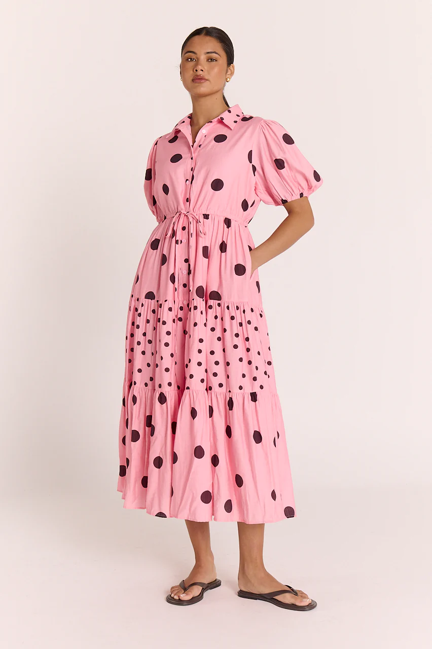 Everleigh Dress - Pink Chocolate Spot - Image 2