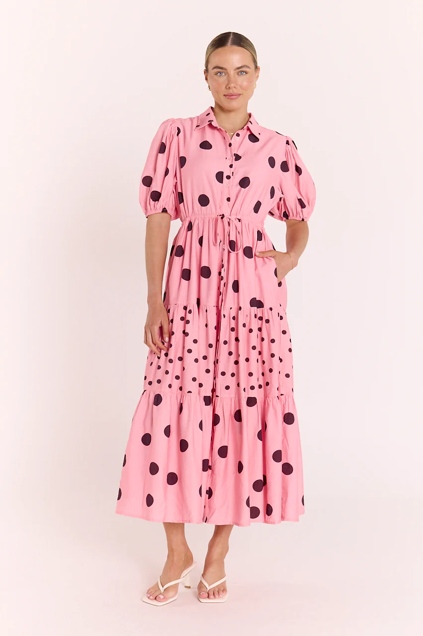 Everleigh Dress - Pink Chocolate Spot - Image 6