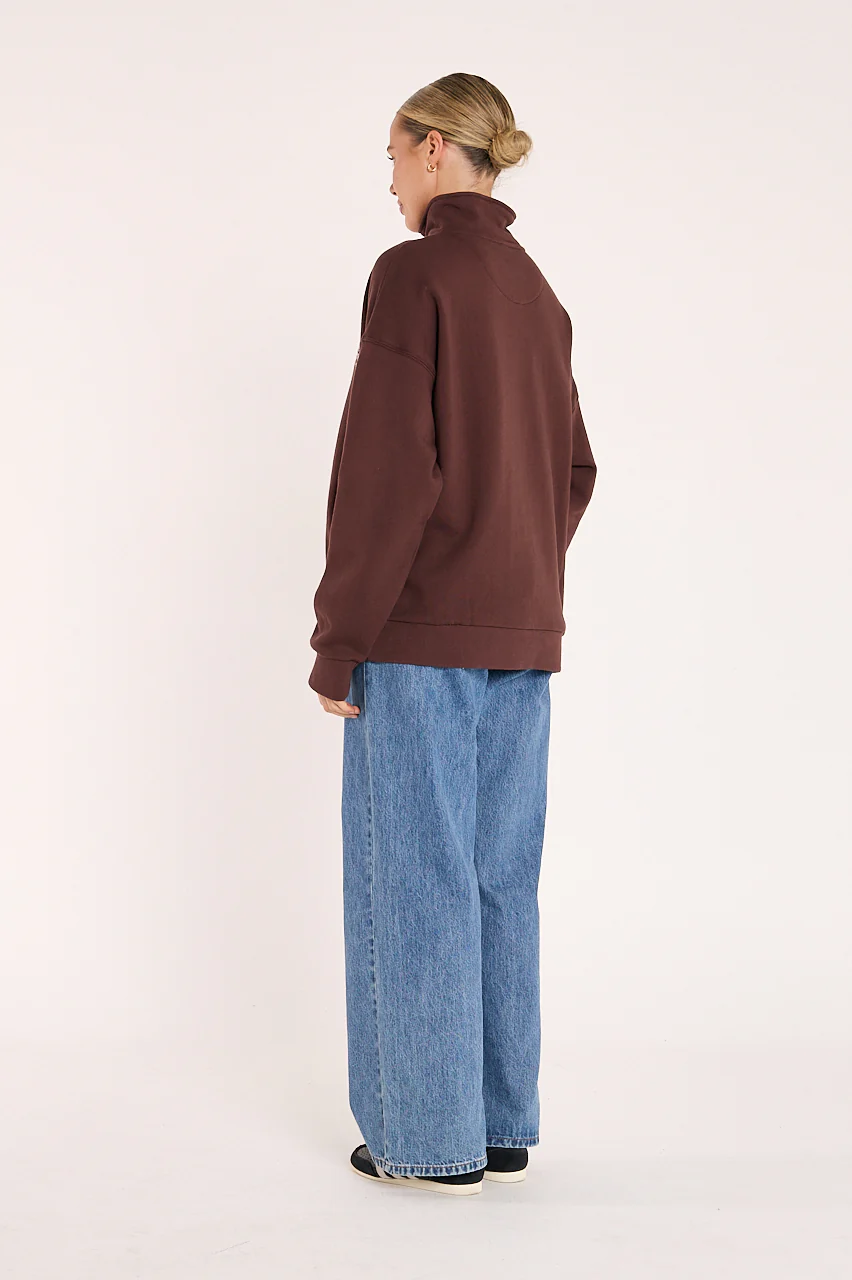 Feather Logo Sweater - Chocolate - Image 4
