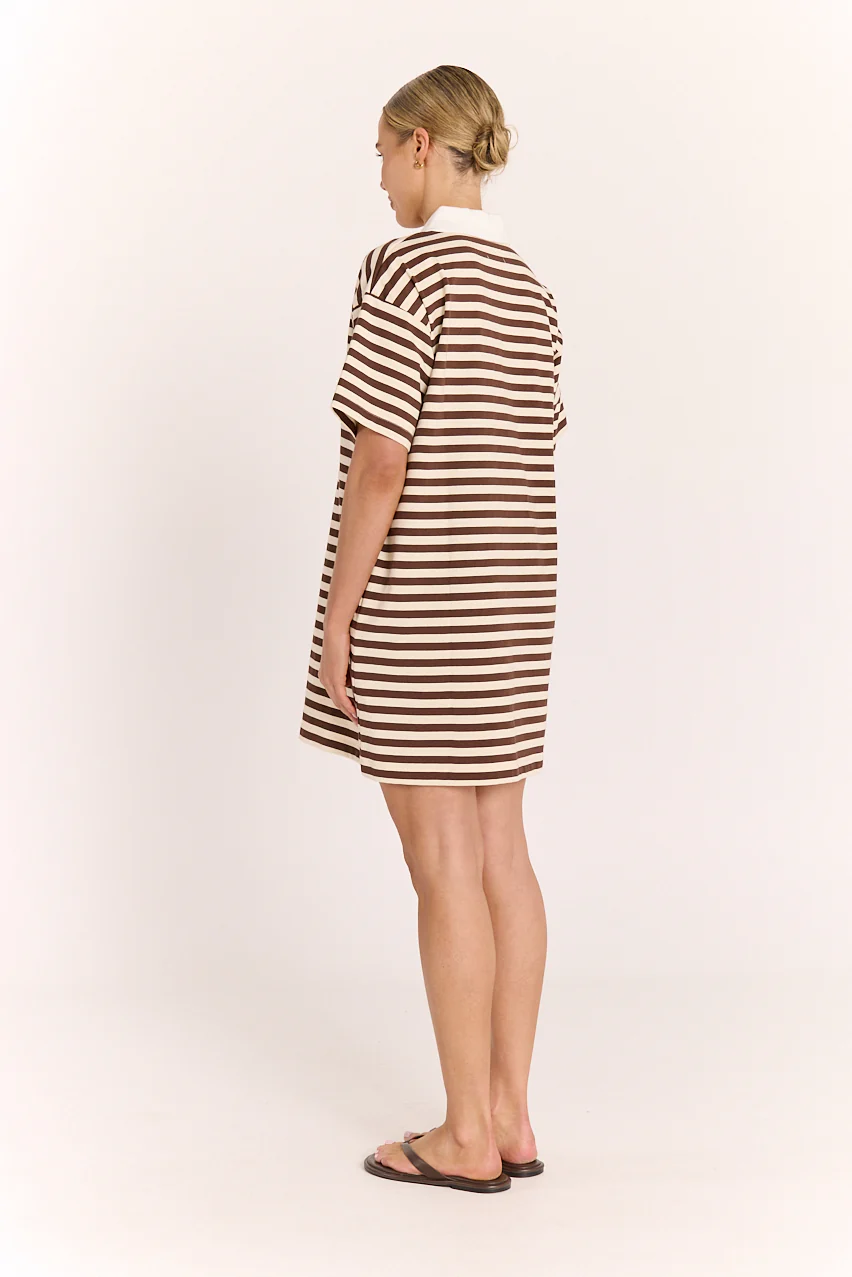 Finn Rugby Dress - Chocolate Stripe - Image 6