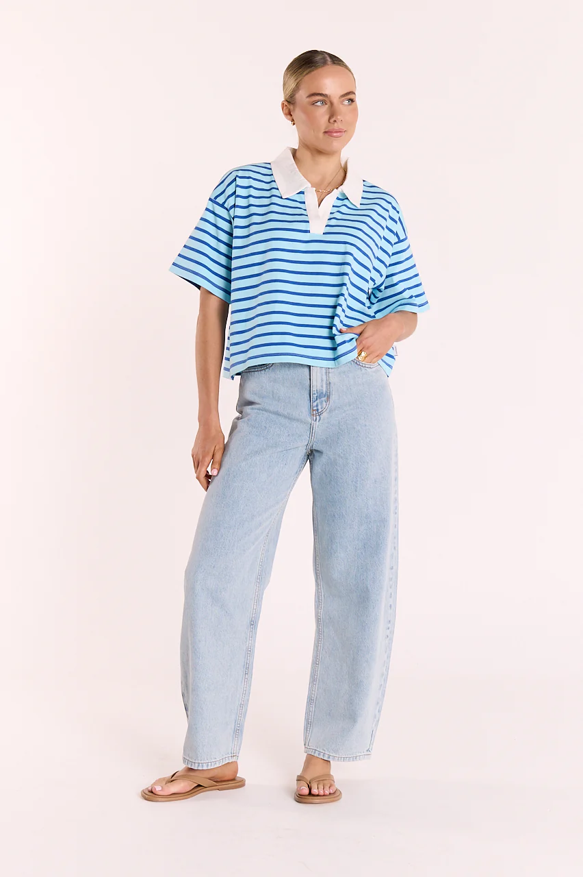 Finn Rugby Tee - Blue Stripe - Image 4