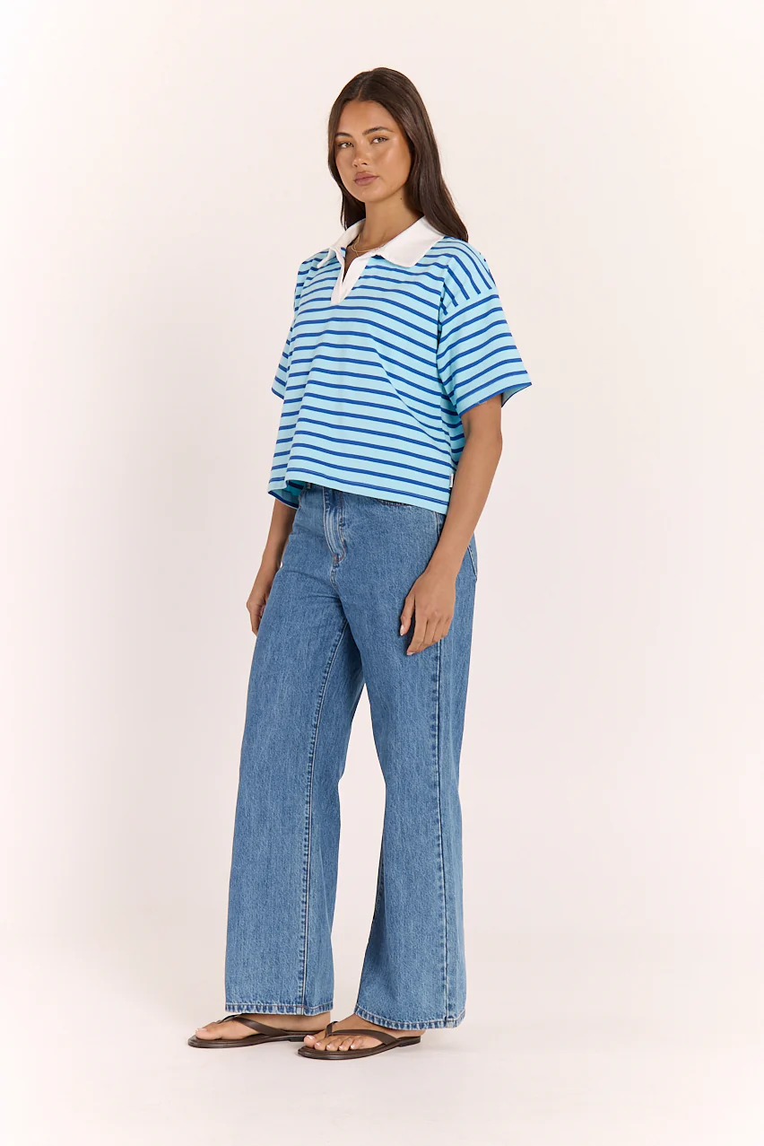 Finn Rugby Tee - Blue Stripe - Image 5