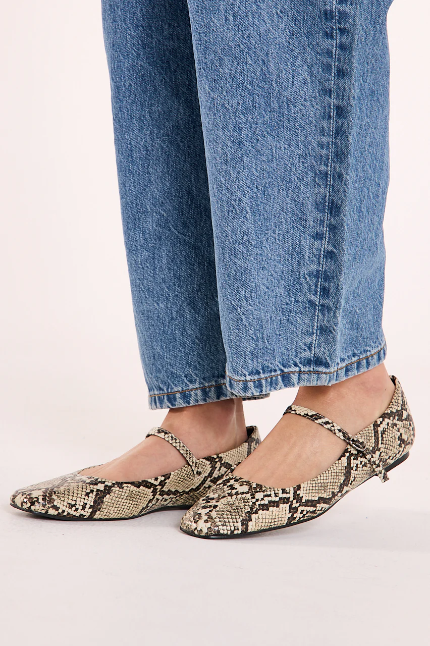Fion Flat - Cream Snake - Image 3