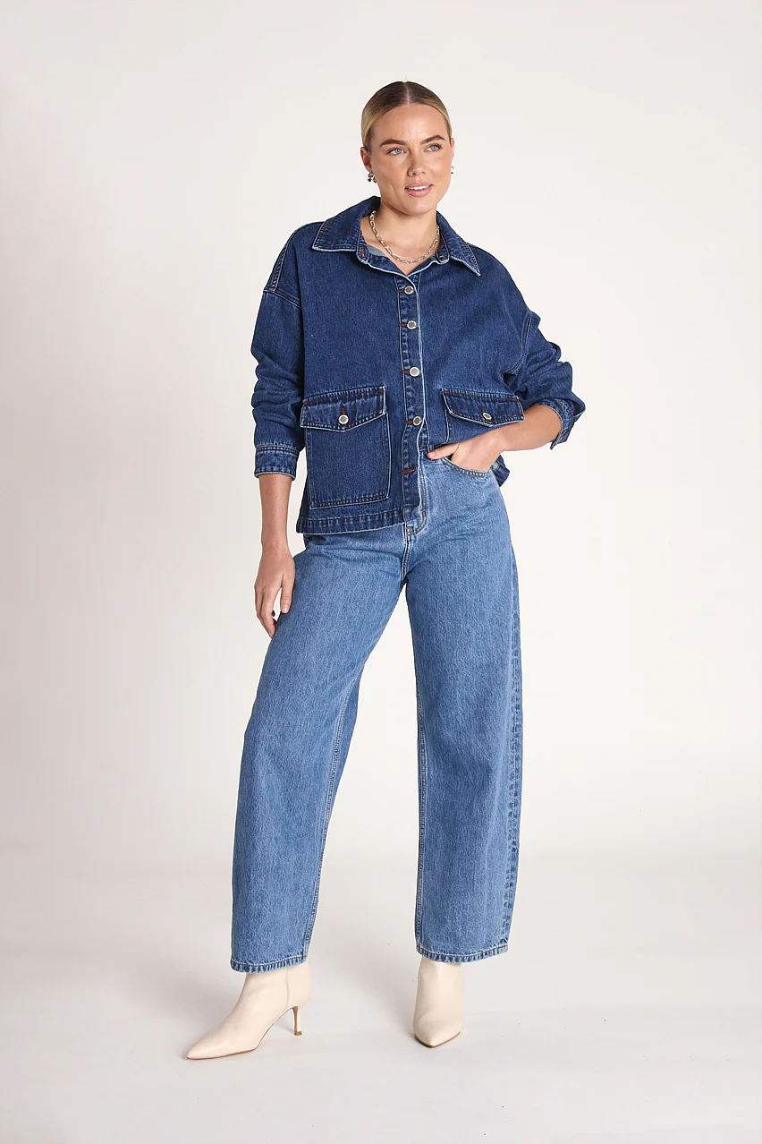 Flo Denim Jacket - Dark Blue - Image 3