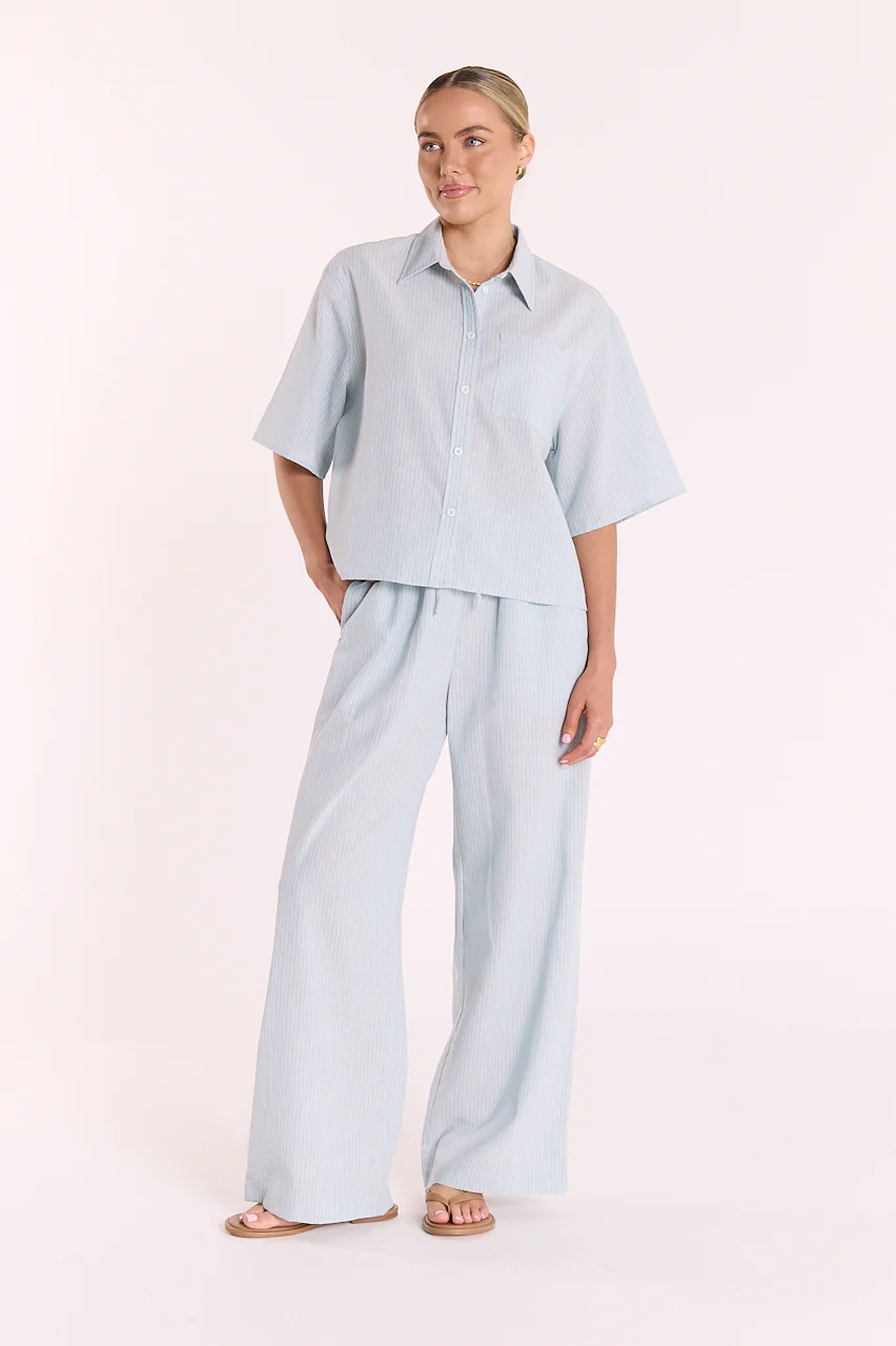 Georgia Shirt - Airy Blue Pinstripe - Image 3