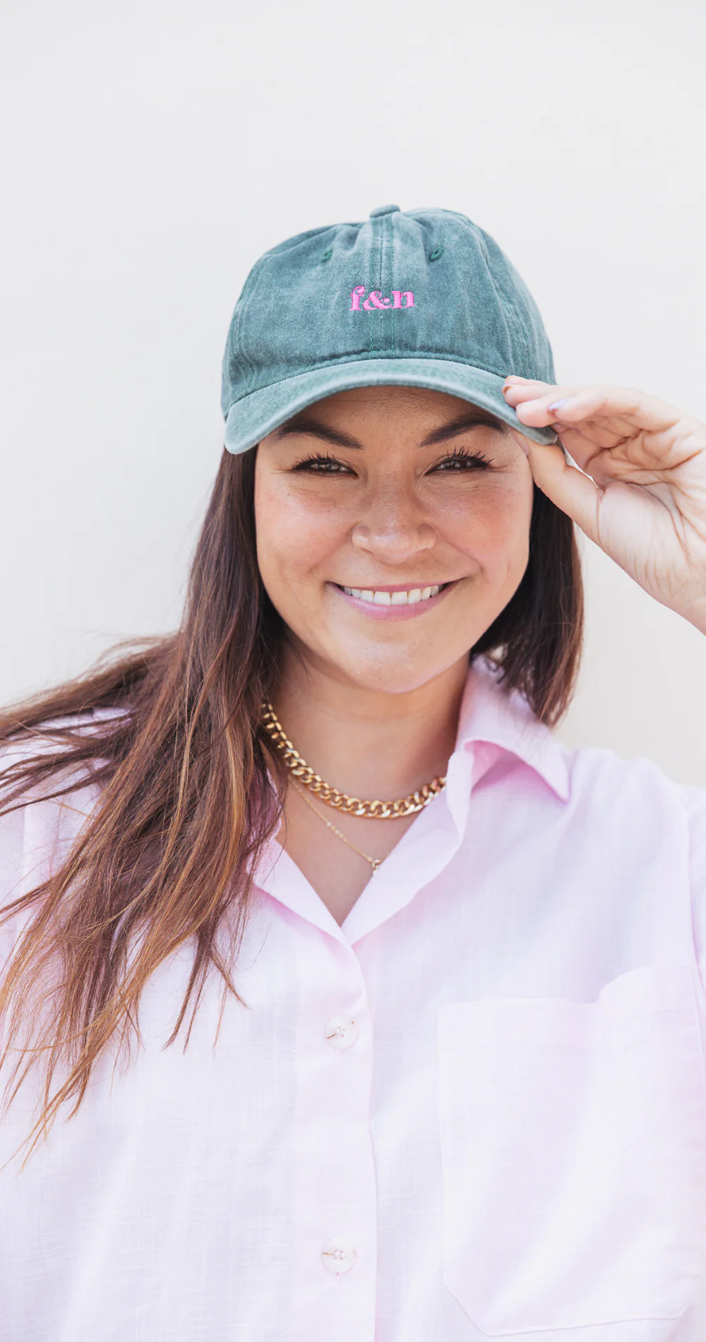 Gigi Washed Denim Cap - Forest Green - Image 5