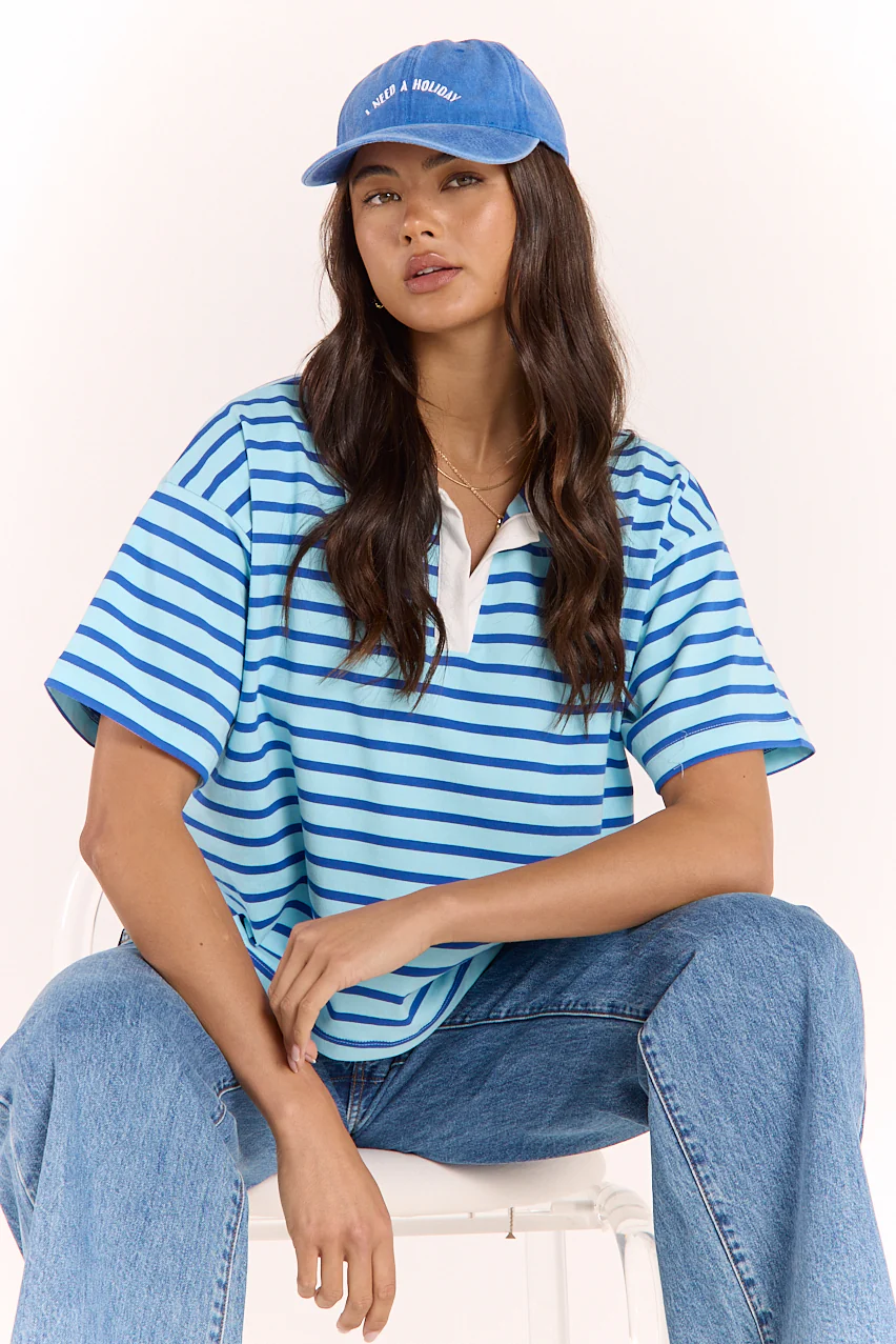 Gigi Washed Denim Cap - Holiday Blue - Image 4