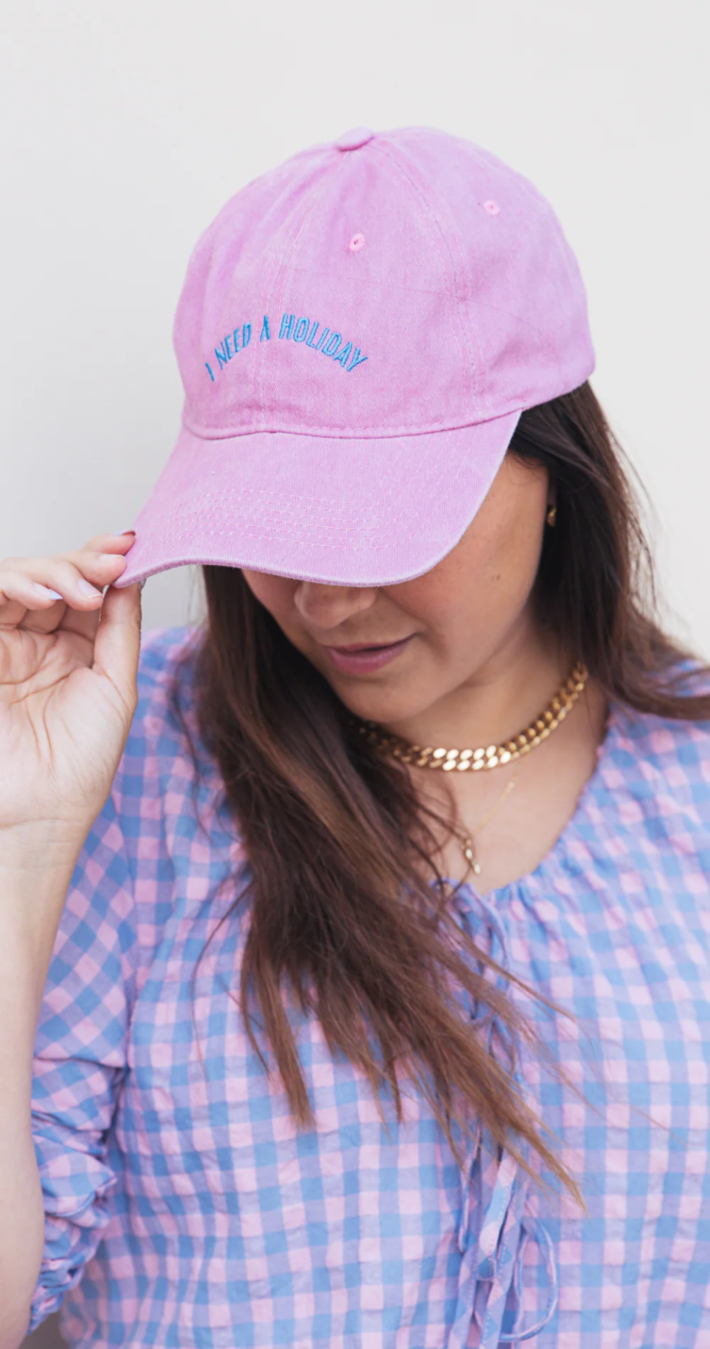 Gigi Washed Denim Cap - Holiday Pink - Image 2