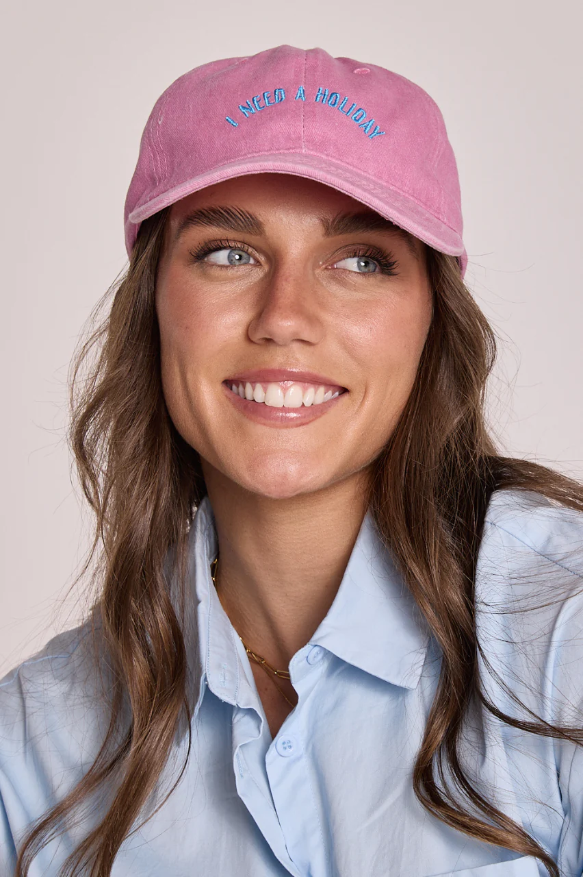 Gigi Washed Denim Cap - Holiday Pink - Image 3