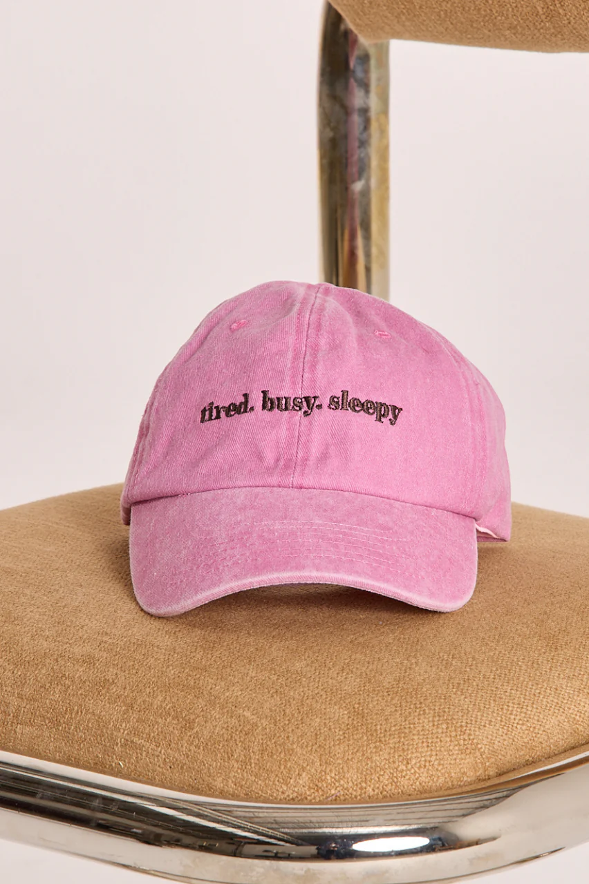 Gigi Washed Denim Cap - Tired Busy Sleepy Pink - Image 2