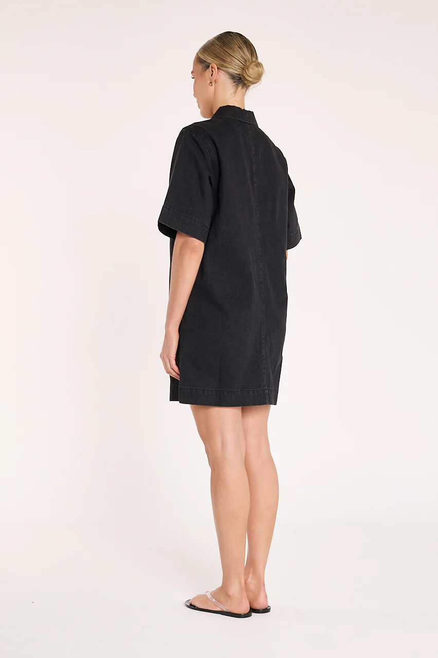 Grace Denim Dress - Black - Image 6