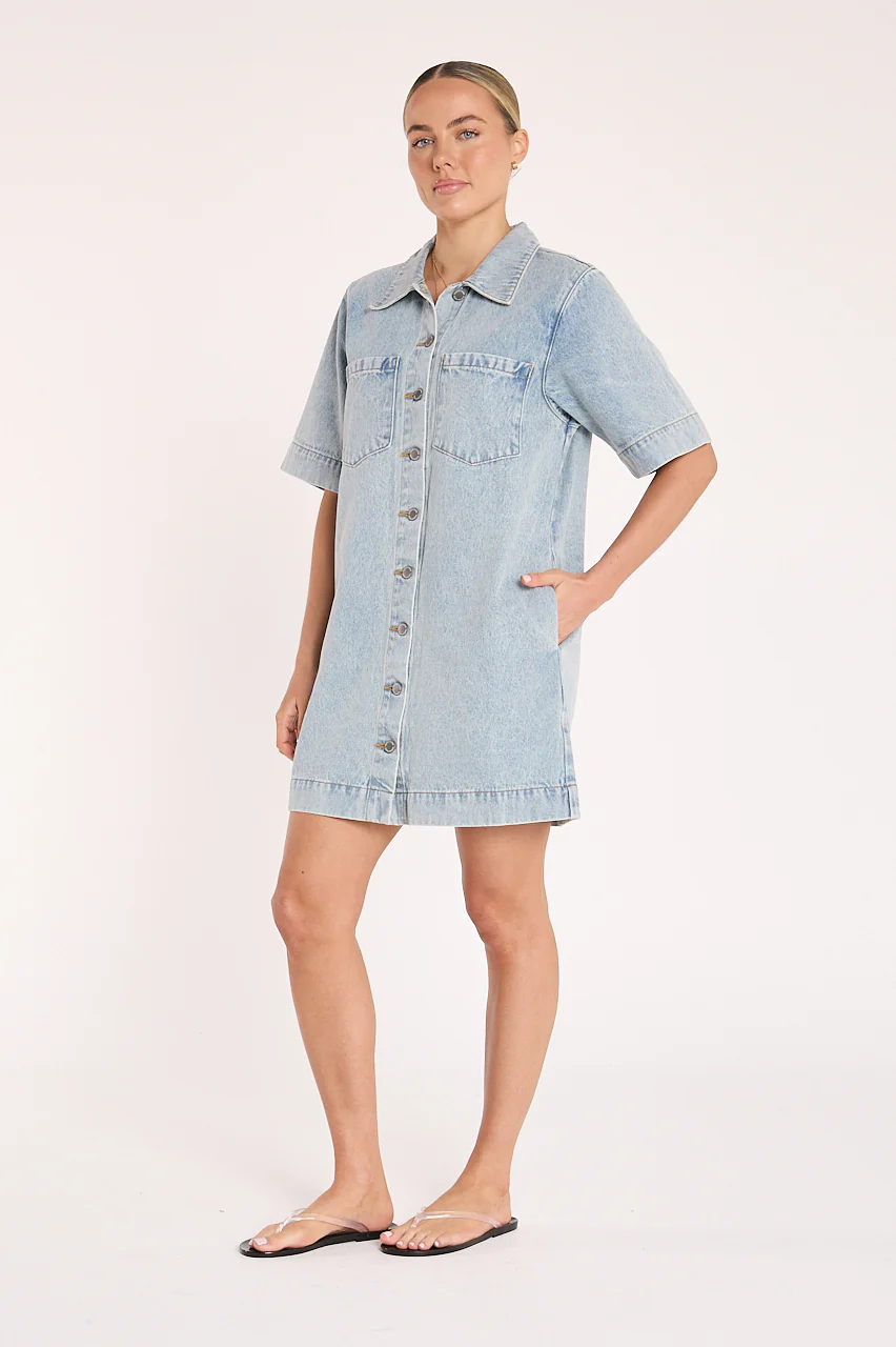 Grace Denim Dress - Capri Blue - Image 3