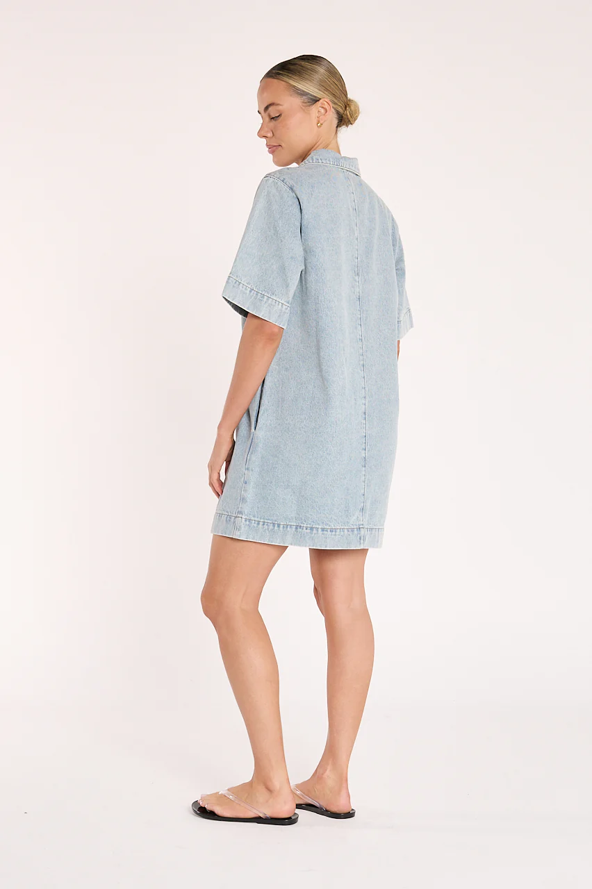 Grace Denim Dress - Capri Blue - Image 4