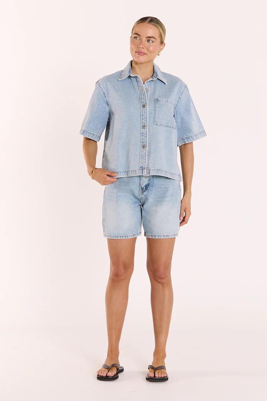 Grace Denim Shirt - Capri Blue - Image 3