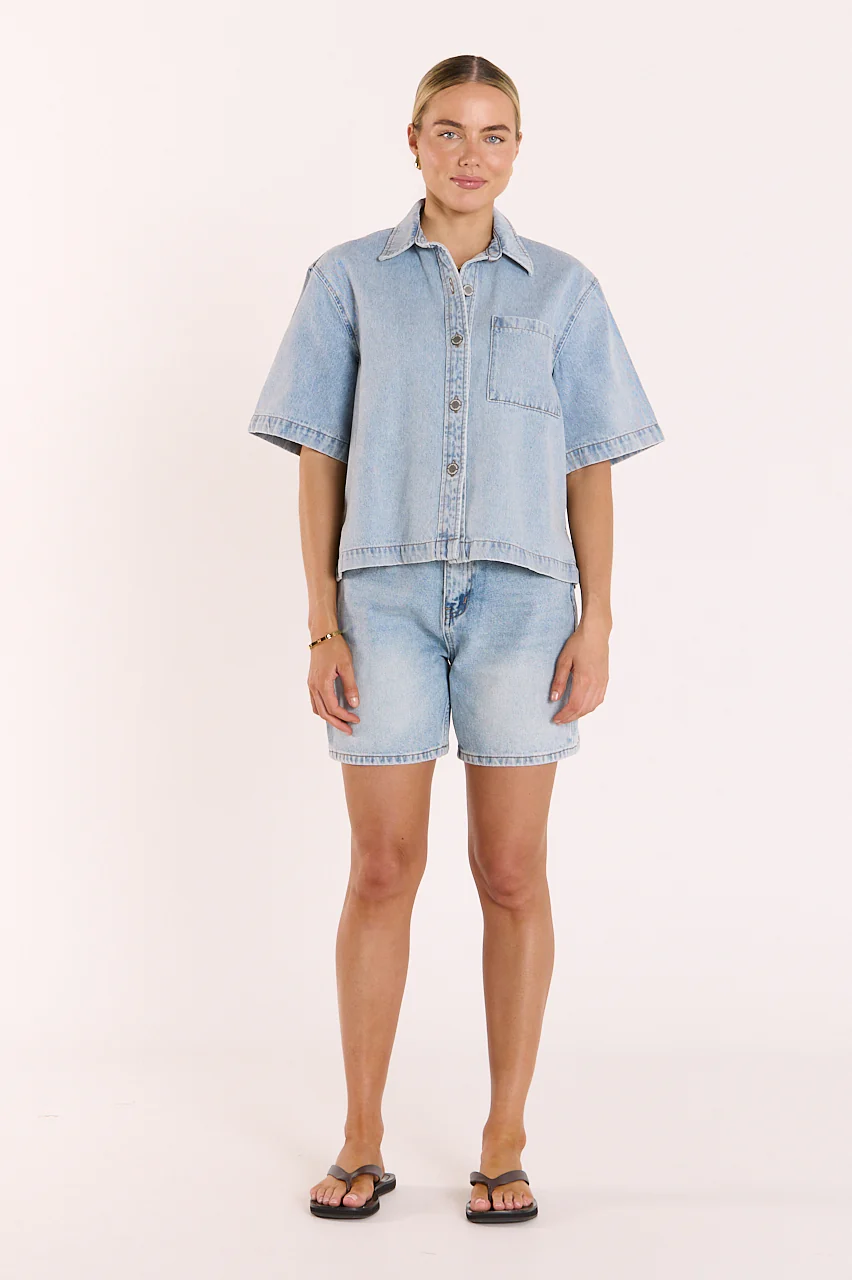 Grace Denim Short - Capri Blue - Image 5
