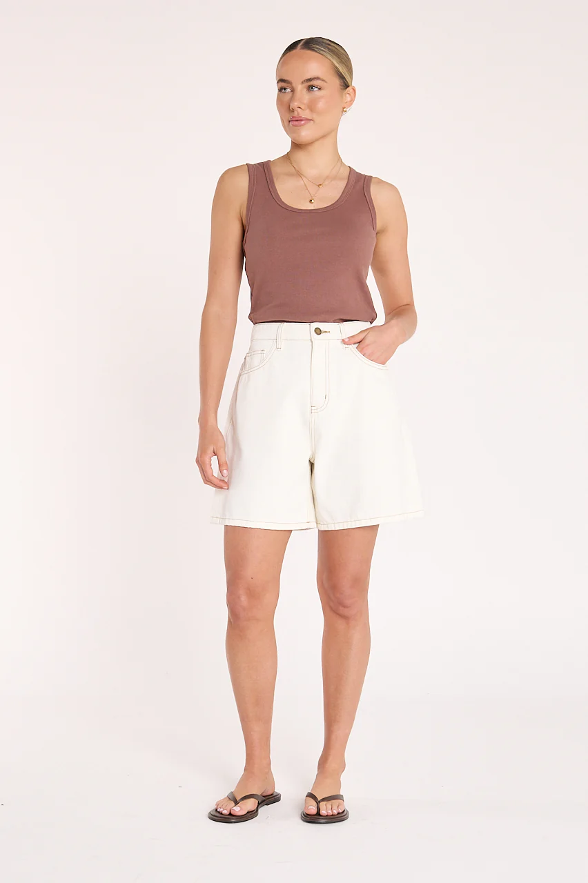 Grace Denim Short - Cream - Image 3