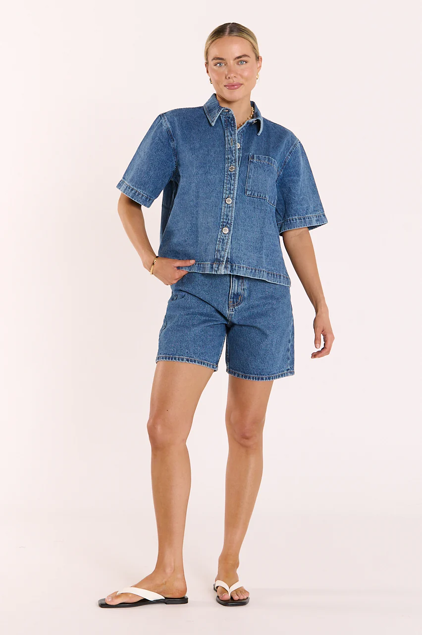 Grace Denim Short - Dark Blue - Image 3