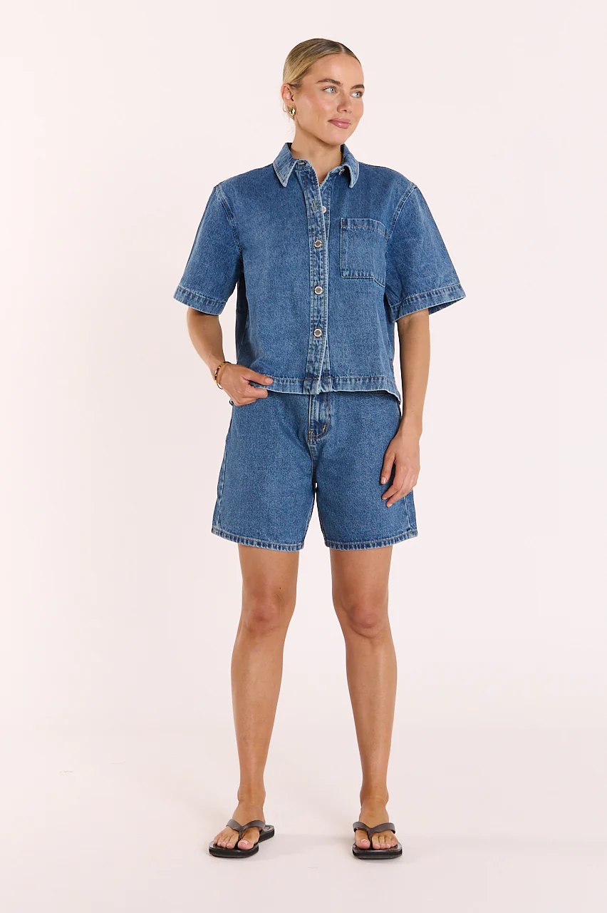 Grace Denim Short - Dark Blue - Image 4