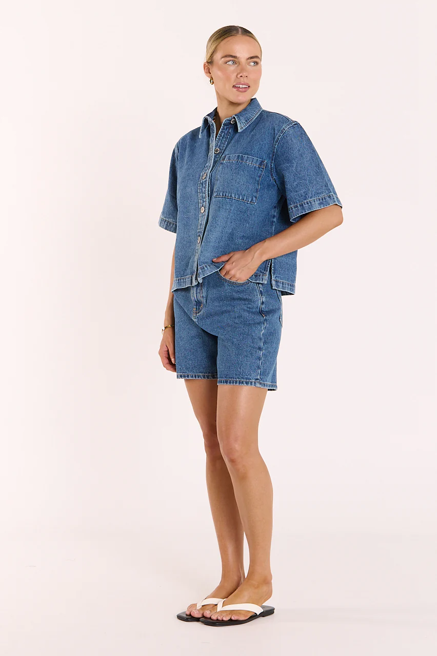 Grace Denim Short - Dark Blue - Image 5