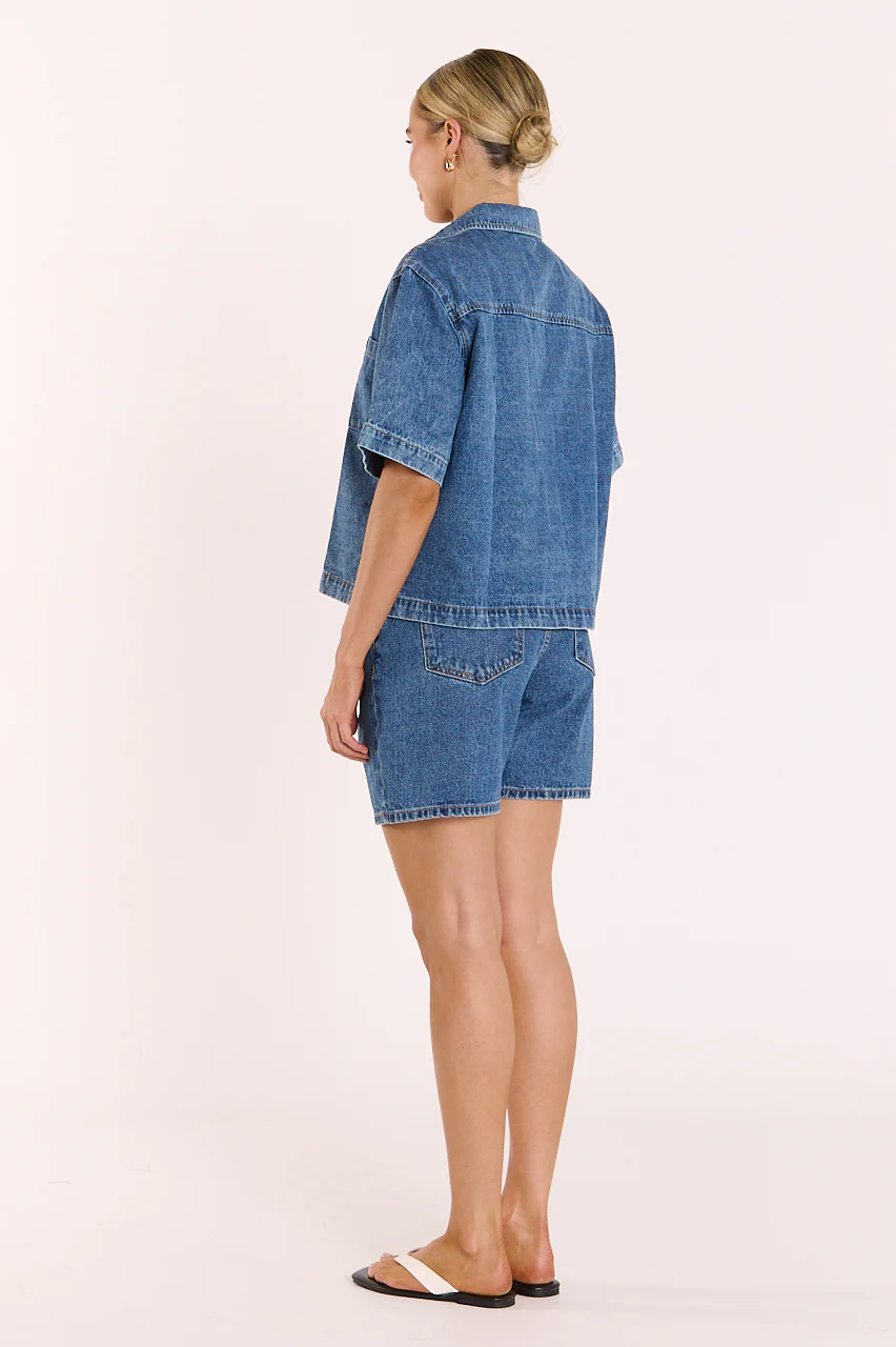 Grace Denim Short - Dark Blue - Image 6