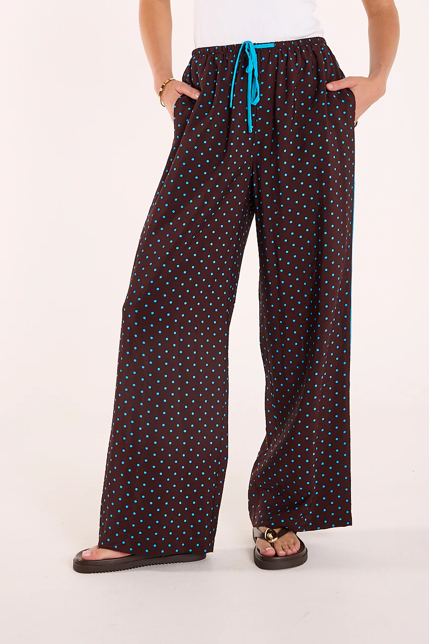 Harper Pant - Chocolate Blue Spot - Image 2
