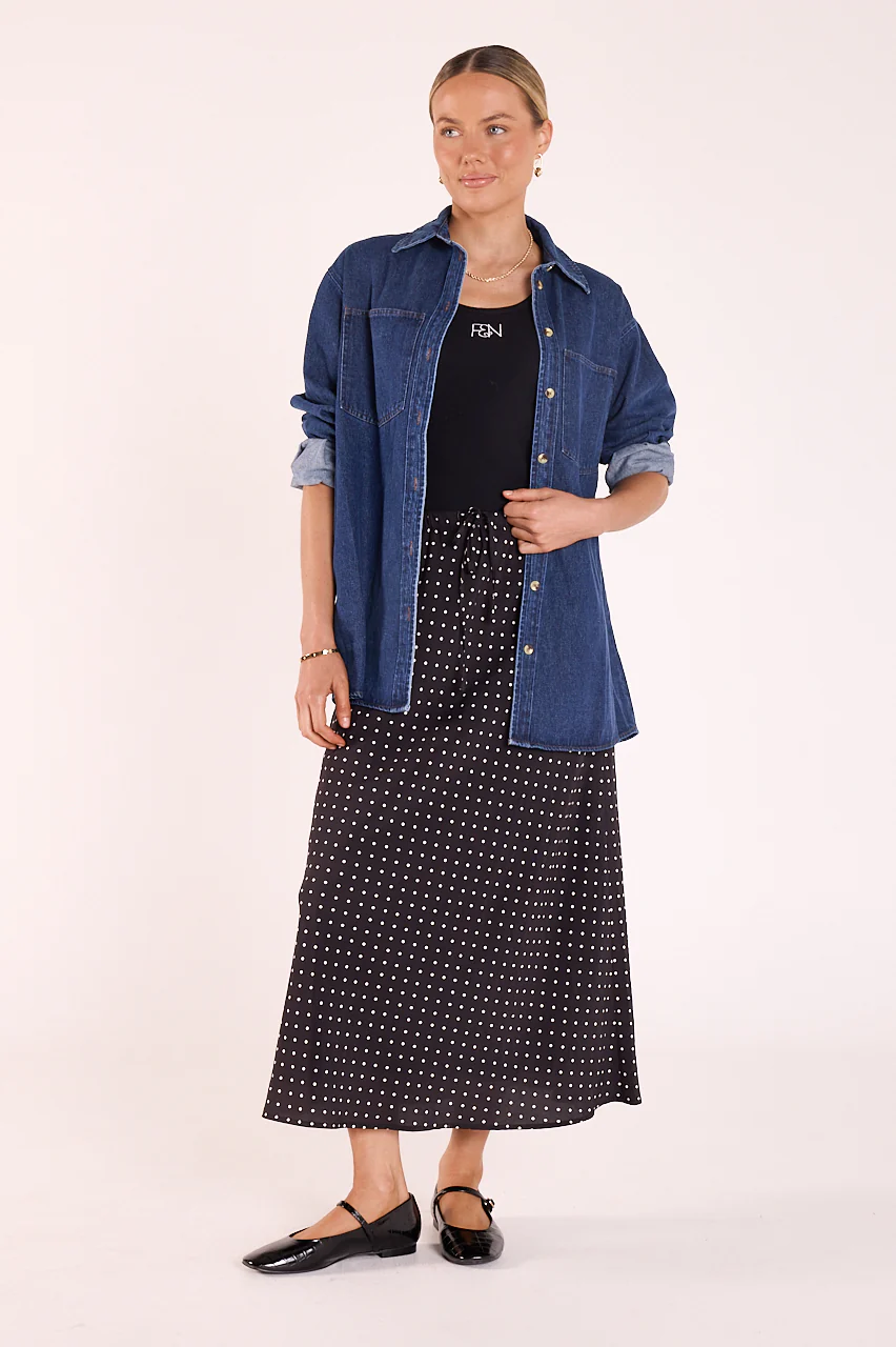 Harper Skirt - Black White Spot - Image 3