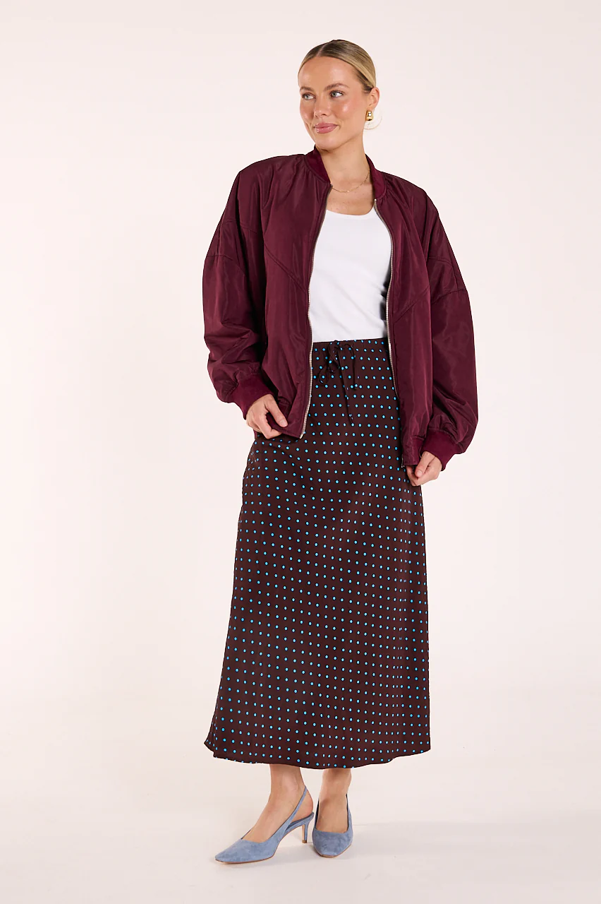 Harper Skirt - Chocolate Blue Spot - Image 4