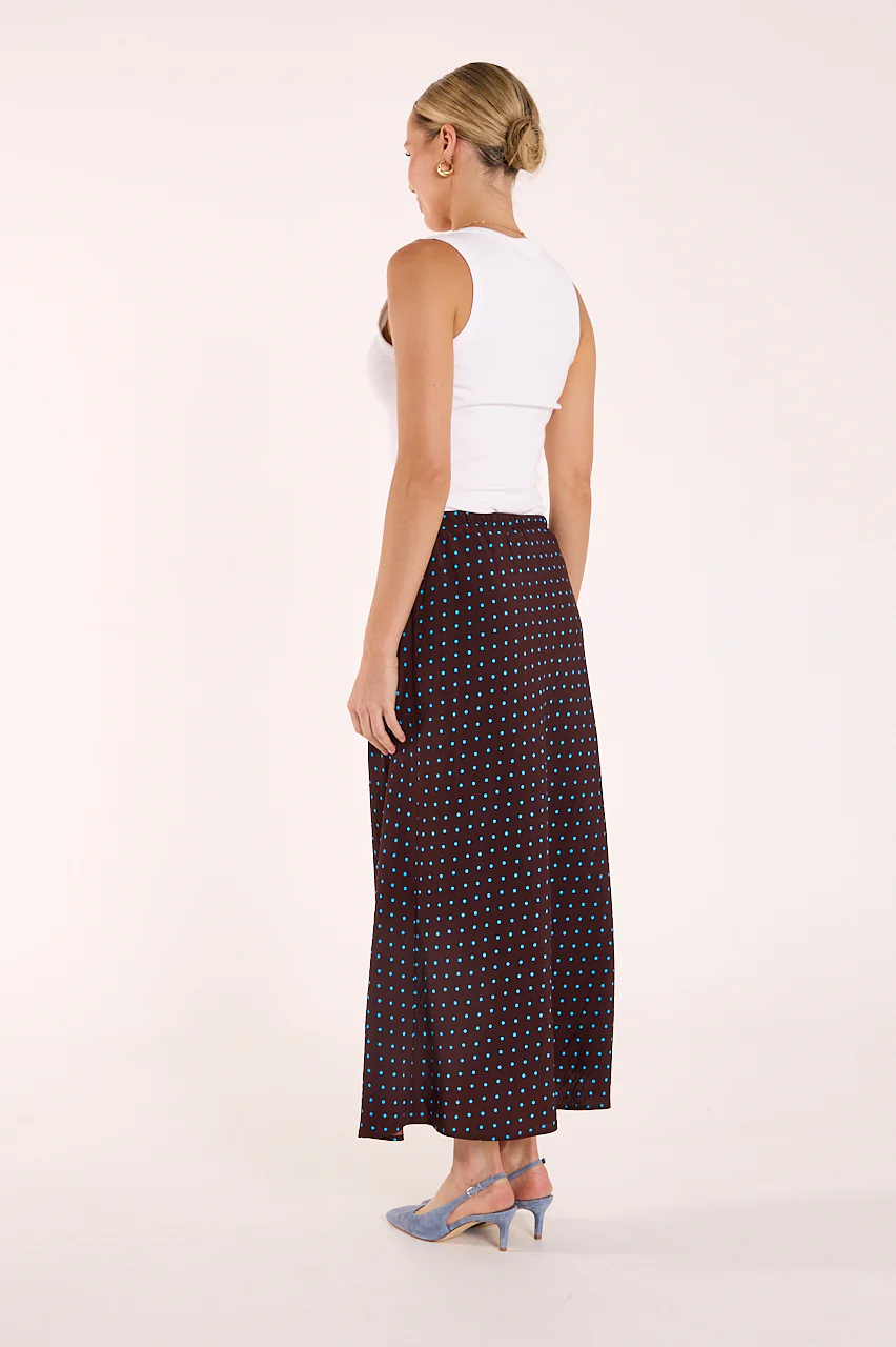 Harper Skirt - Chocolate Blue Spot - Image 7