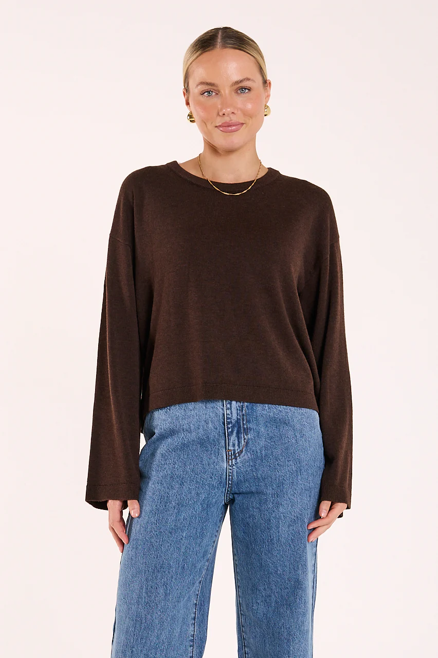 Hartley Long Sleeve Top - Chocolate - Image 6