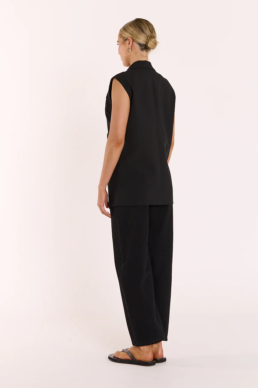 Hayley Sleeveless Blazer - Black - Image 4