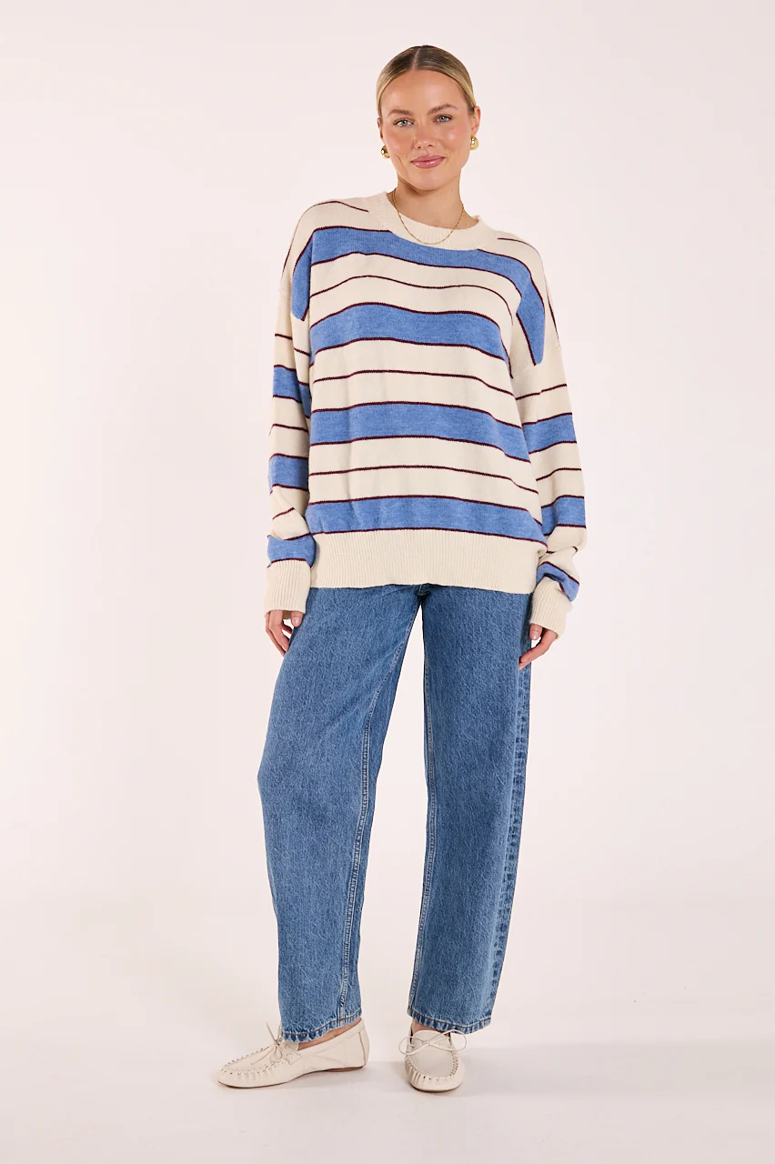 Holly Knit - Cream Cobalt Stripe - Image 5