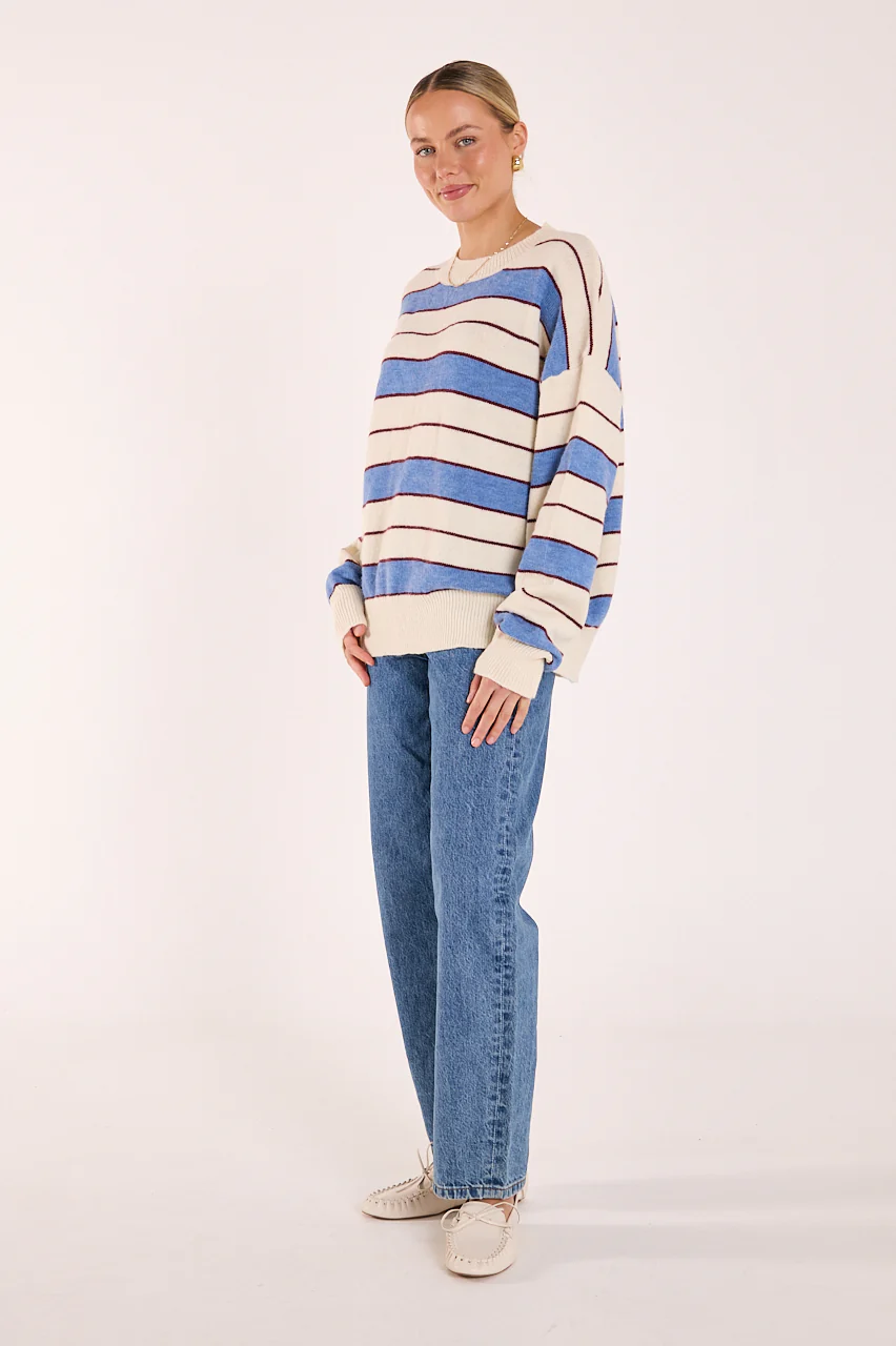 Holly Knit - Cream Cobalt Stripe - Image 7