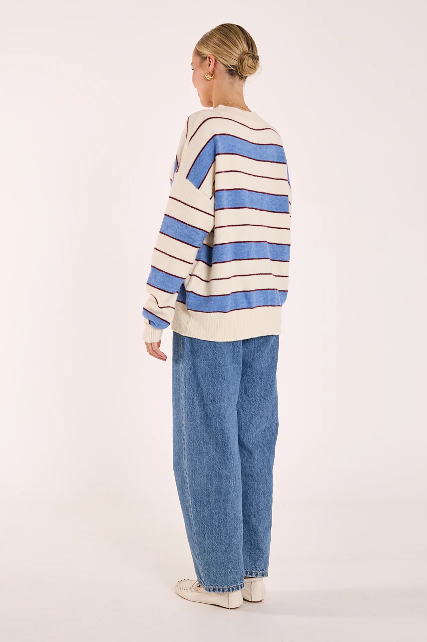 Holly Knit - Cream Cobalt Stripe - Image 8