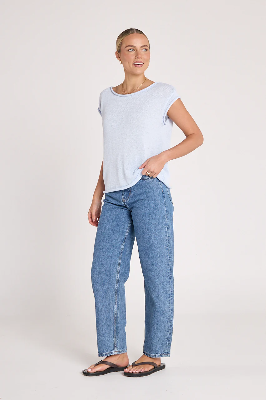 Indi Knitted Top - Powder Blue - Image 5