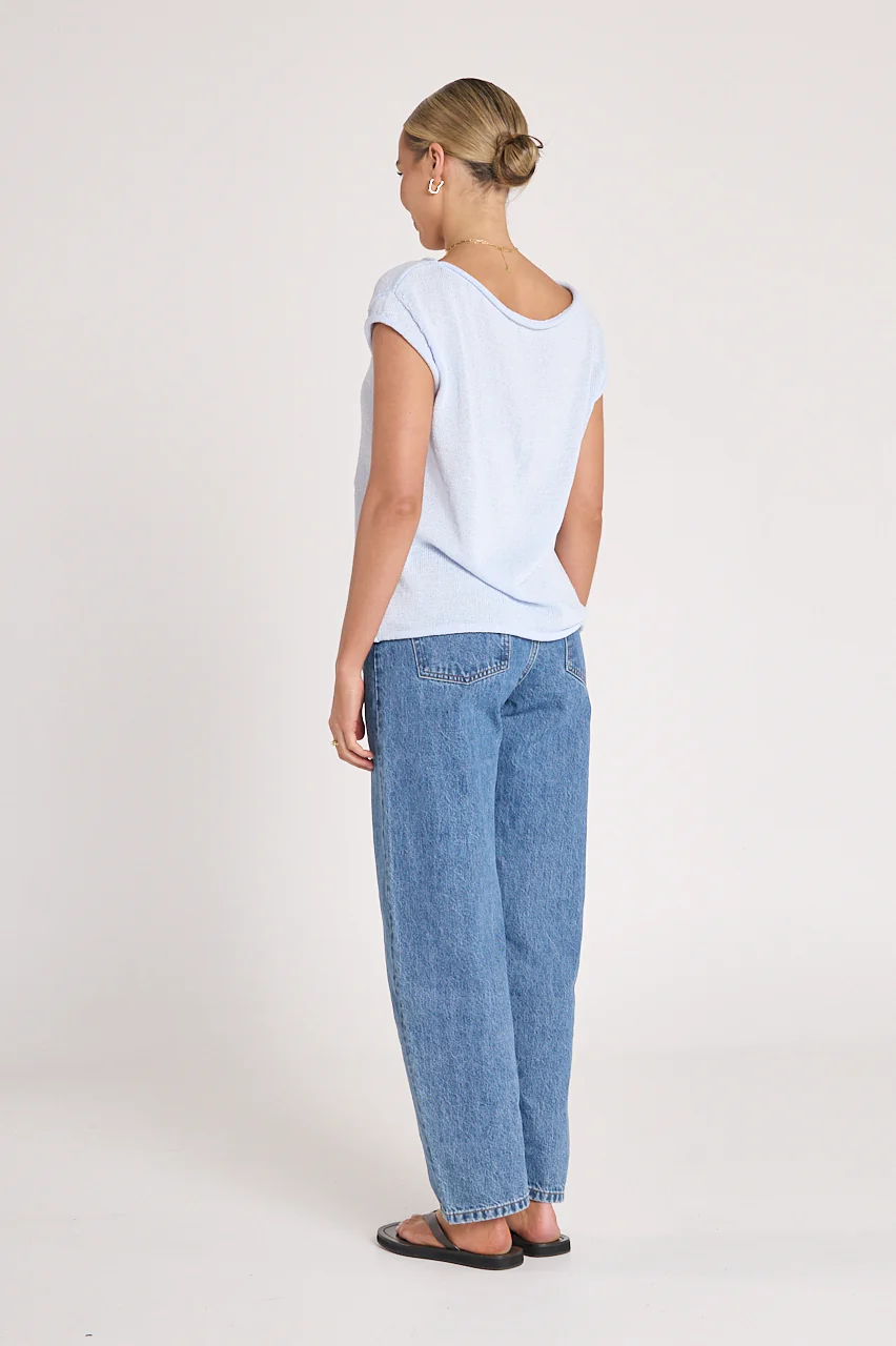 Indi Knitted Top - Powder Blue - Image 6
