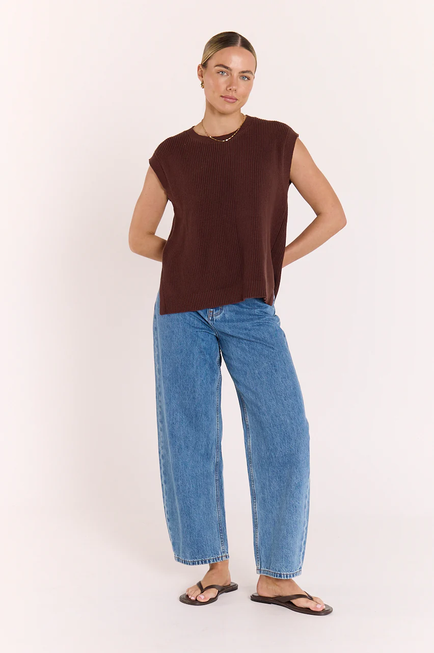 Jasper Knitted Tank - Chocolate - Image 5