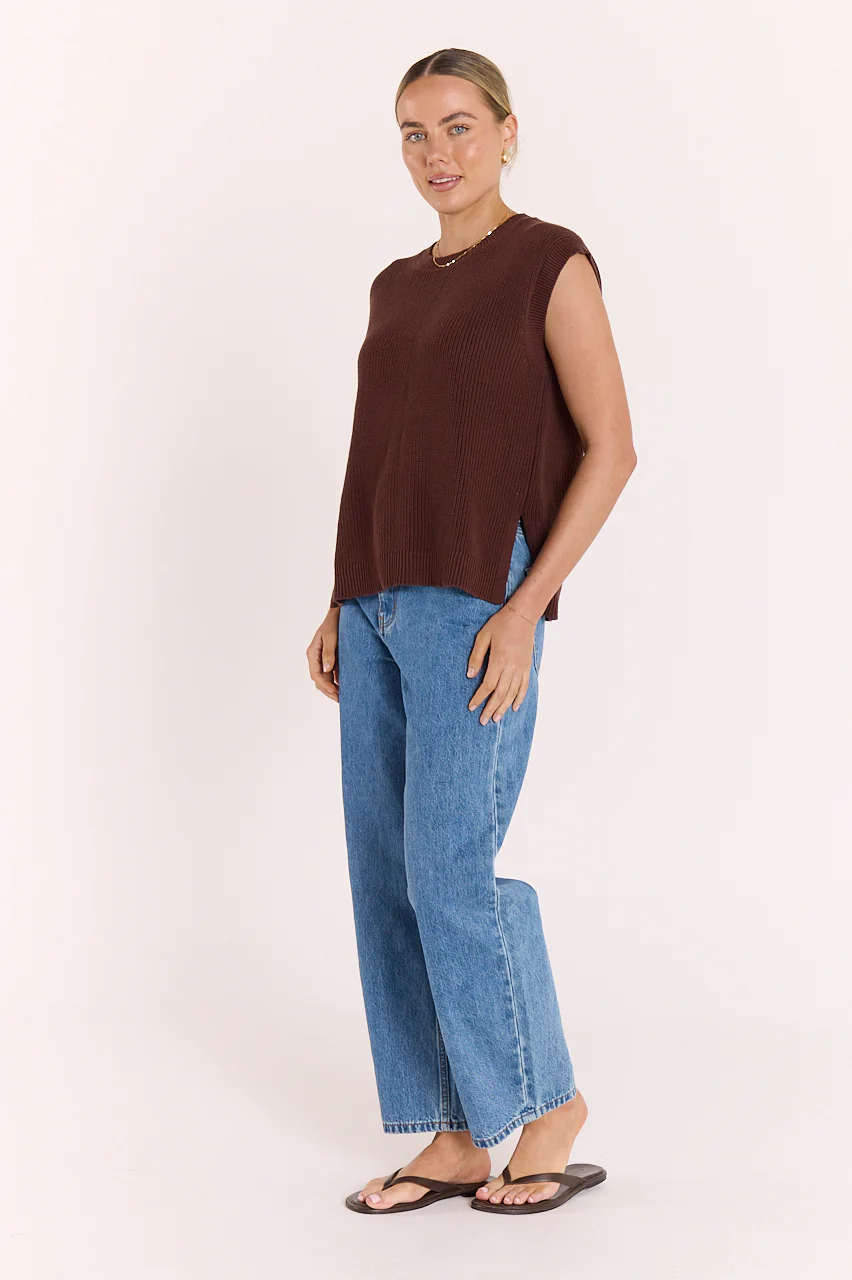 Jasper Knitted Tank - Chocolate - Image 7